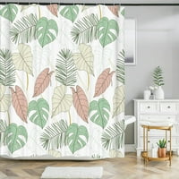 Тропически зелено растение завеса за душ листа от печатни измита баня завеса водоустойчив полиестер плат баня завеси