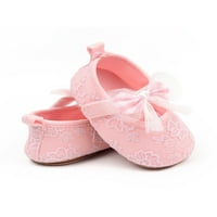 Oucaili Infant Flats Bowknot Dress Shoes First Walkers Mary Jane Lightweight Prewalker Princess обувка Новородено розово 12- месеца