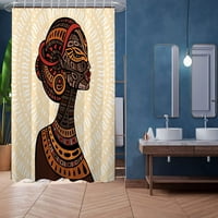 Стойла за душ завеса 36wx72hinch тесен преграден тъкан водоустойчив душ завеса, египетска жена абстрактна завеса за душ за декор за баня с куки, таупе бежово