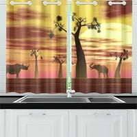Mkhert сенки на животни Затъмняване на прозореца Завест на кухнята, панели