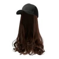Бейзболна капачка с удължаване на косата Синтетична коса перука бейзболна шапка с прикрепена коса с дълга круша къдрава регулируема вълна къдрава коса с бейзболна шапка капачка перука за жени