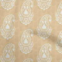 OneOone Cotton Poplin Light Beige Fabric Asian Paisley Ressing Material Fabric Print Fabric край двора