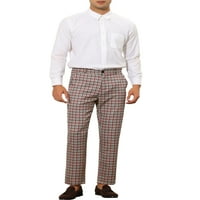 Lars Amadeus Houndstooth панталони за мъжете с право прилягане плоски предни панталони панталони