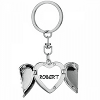 Специален почерк Английско име Rober Heart Angel Wing Key Chain