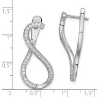 Jewels Sterling Silver Rhodium-Slated CZ In & Out Post Dangle обеци