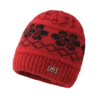 Unise Hats Retro Graphic Printed Удобно червено плетен колеж Зимни шапки Уютни стилни шапки