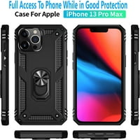 Калъф за iPhone Pro Ma, [не е подходящ за iPhone Mini Pro], Starshop Drop Protection Ring Kickstand Cover- черно