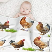 Пилешки флорални одеяла Подаръци мека размита удобна за жени мъже ферми за животни Светилище Хвърляне на одеяла Декор за диван легло за всички сезони Лек климатик 40 x50