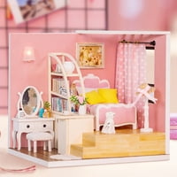 Модел Mini Diy дървен монтаж кукла къща миниатюрна къща играчка коледен подарък за деца-012