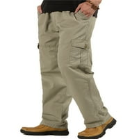 Sprifallbaby Men's Loose Cargo Pants, леки еластични талии с твърд цвят прав крак за работа панталони