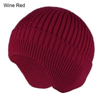 Нова кашмир кашмир шапка колоездене зимна плетена шапка вълна шапка шапка сгъстяване топла капачка вълнена прежда шапка вино червено