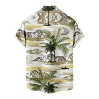 Хавайските ризи на Jsaierl Men's Summer Tropical Graphic Rish Fashion Fashion Short Lestes Bushing Down Aloha Rish Top For Beach Holiday