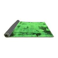 Ahgly Company Indoor Rectangle Abstract Green Modern Area Rugs, 2 '4'