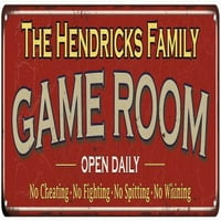 The Hendricks Family Gift Red Game Room Metal Sign 206180038962