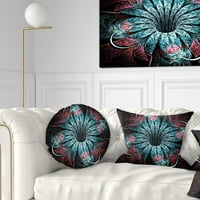 Art DesignArt „Блестящо тъмно фрактално цветно цифрово изкуство“ Флорална възглавница за хвърляне.