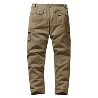 Tejiojio Men и Big Men's Releaged Fit Men Solid Casual Fashion Button-Zip Multi-Pocket Stread Cargo панталони
