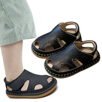 Бебешки сандали летни години на възраст момче мека подметка Дишащи плажни чехли Черни размери 21