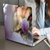 Капак на твърд калъф Kaishek за MacBook Pro S без Touch + Black Keyboard Cover - A1398, Flower 0547