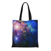 Платно тотална чанта лилава мъглявина Космическа вселена Космическо небе галактика Външна дълбока многократна употреба на чанти за пазаруване на хранителни стоки