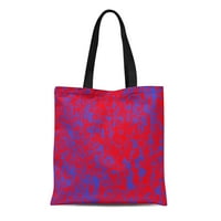 Платно тотална чанта мрамор обратим червено и синьо абстрактно обикновена ярка кралска многократна чанта за чанта за рамо на хранителни стоки