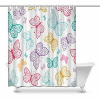 цветни флорални пеперуди баня за баня душ завеса