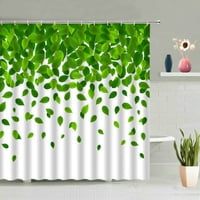 Зелено дърво листо душ завеса тропичен растение Клонче листа водоустойчиви висящи завеси паднали листа отпечатани декор на екрана за баня