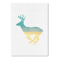 AmericanFlat Deer and Plains от Annie Bailey Poster Art Print