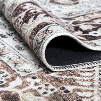 Измиваем килим за неплъзгане - бежово кафяво традиционна персийска зона килим за дневна спалня трапезария и кухня - точен размер 7´8 ”10 '