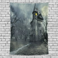 Поп създаване готически замък гоблен готически тъмен облак небе призрачен замък тъкан гоблен хвърляне на общежитие спалня изкуство домашен декор гоблен стена висяне