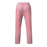 IOPQO Мъжки случайни панталони Панталони за мъже за мъже, разхлабени небрежни дишащи талии, памучен памук и спално бельо червен XL
