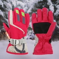 Чифт топли ръкавици водоустойчиви добро изпълнение плетена тъкан Практически деца зимни външни ръкавици за ски