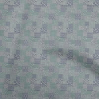 Oneoone Cotton Poplin Dusty Teal Green Fabric Asian Ikat Sewing Craft Projects Fabric отпечатъци от двор широк