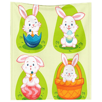 Великденският заек зайче хвърля одеяло с калъфи за възглавници за диван диван Офис плюшени леки хвърляния одеяло великденски яйца одеяло за деца и възрастни