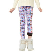 2-13y малко дете детски момичета памук зима дебели топли дълги панталони солидни руно облицовани крачета гамаши