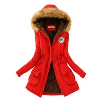 Женско палто зимен женски топло палто яке с качулка тънка зима изходни палта модни изходни дрехи