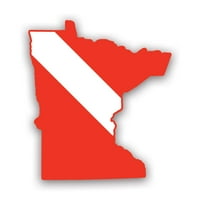 Minnesota State във формата на Diver Down Flag Sticker Decal - самозалепващо винил - устойчив на атмосферни влияния - направен в САЩ - Scuba Flag Diving Dive Mn