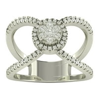 Araiya 14k White Gold Diamond Space Band Ring, размер 10