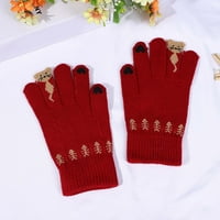 OAVQHLG3B Ръкавиди зима за женски студ и ветроустойчив модел на животни плюшени топли плетени пръсти ръкавици