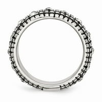 Кристален размер на пръстена от неръждаема стомана на MIA Diamonds - 6
