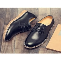 Daeful Mens Flats Low Top Oxford обувки за обувки за пръсти Мъжки комфорт Лека дантела нагоре Черно 9
