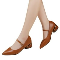 Aayomet Crock Thongs Fashion Summer и есенни жени ежедневни обувки Оценка пръст на закопчалка твърд цвят ниска пета с дебела пета, кафяв 7
