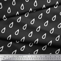 Soimoi Grey Polyester Crepe Fabric Waterdrops Приноса от печат на тъкан от двор