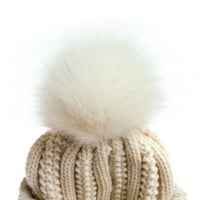 Туифер шапки дамски зимна плетена шапка с шапка с пом топла плетеница шапки шапки за жени за жени