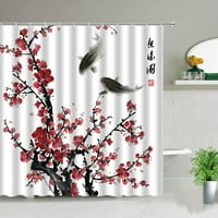Китайски стил цветя птица душ завеси водоустойчиви домашни завеси за баня 3d пейзаж отпечатана материя с куки декор за вана