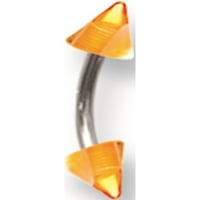 Дизайнерска неръждаема стомана SGSS CURV BB W Акрилни върхове Слоеви конуси 16g дълги направени в Китай -Jewelry от сладки грахови творения