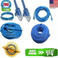 Cat Patch Network Cable RJ Ethernet 6ft 10ft 25ft 50ft 100ft 100ft 200ft Lot Blue