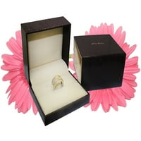 Petite Diamond годежни пръстени за жени кръг Brilliant Politaire Diamond Ring 18K Бяло злато 0. Ct TW TW