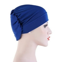 Temacd жени малък плътно цвят мек плетен нощен сън Beanie Bonnet Chemo Hat Cover