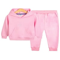 Noilla момичета суичъри + панталони с дълъг ръкав облекло с качулка суичър тоалети деца лъч крак анцуг SEET Toddler Elastic Teist Sutsuity Sets Pink