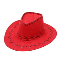 iopqo cowboy възрастни ежедневен солиден шев Лято западна модна каубой слънчева шапка широк ръб пътуване слънчева шапка лилаво лилаво